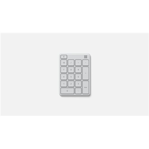 Microsoft Numeric Keypad MS NUMBER PAD Numeric Keypad, Wireless, Batteries included, N/A, Wireless connection, 81 g, Glacier, Bluetooth