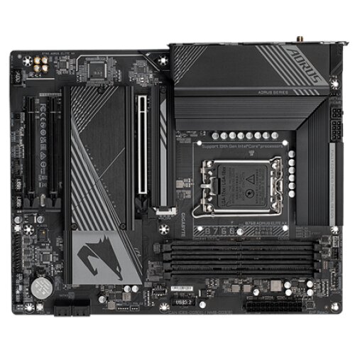 Gigabyte , B760 AORUS ELITE AX 1.0 M/B , Processor family Intel , Processor socket LGA1700 , DDR5 DIMM , Memory slots 4 , Supported hard disk drive interfaces SATA, M.2 , Number of SATA connectors 4 , Chipset Intel B760 Express , ATX