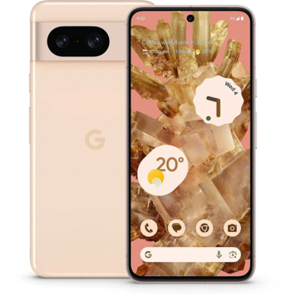 google , Pixel , 8 , Rose , 6.2 , OLED , 1080 x 2400 pixels , Google Tensor G3 (4 nm) , Internal RAM 8 GB , 128 GB , Single SIM , Nano-SIM , 4G , 5G , Main camera 50+12 MP , Secondary camera 10.5 MP , Android , 14