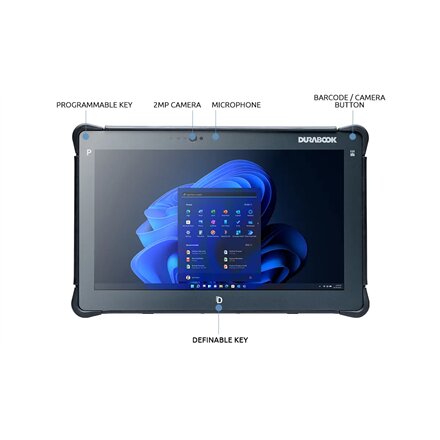 Durabook R11 Rugged Tablet , 11.6 , Black , 1920 x 1080 pixels , Intel Core i5 , i5-1235U , 8 GB , 256 GB , Wi-Fi , Front camera , 2 MP , Rear camera , 11 MP , Bluetooth , 5.3 , Windows 11 Pro