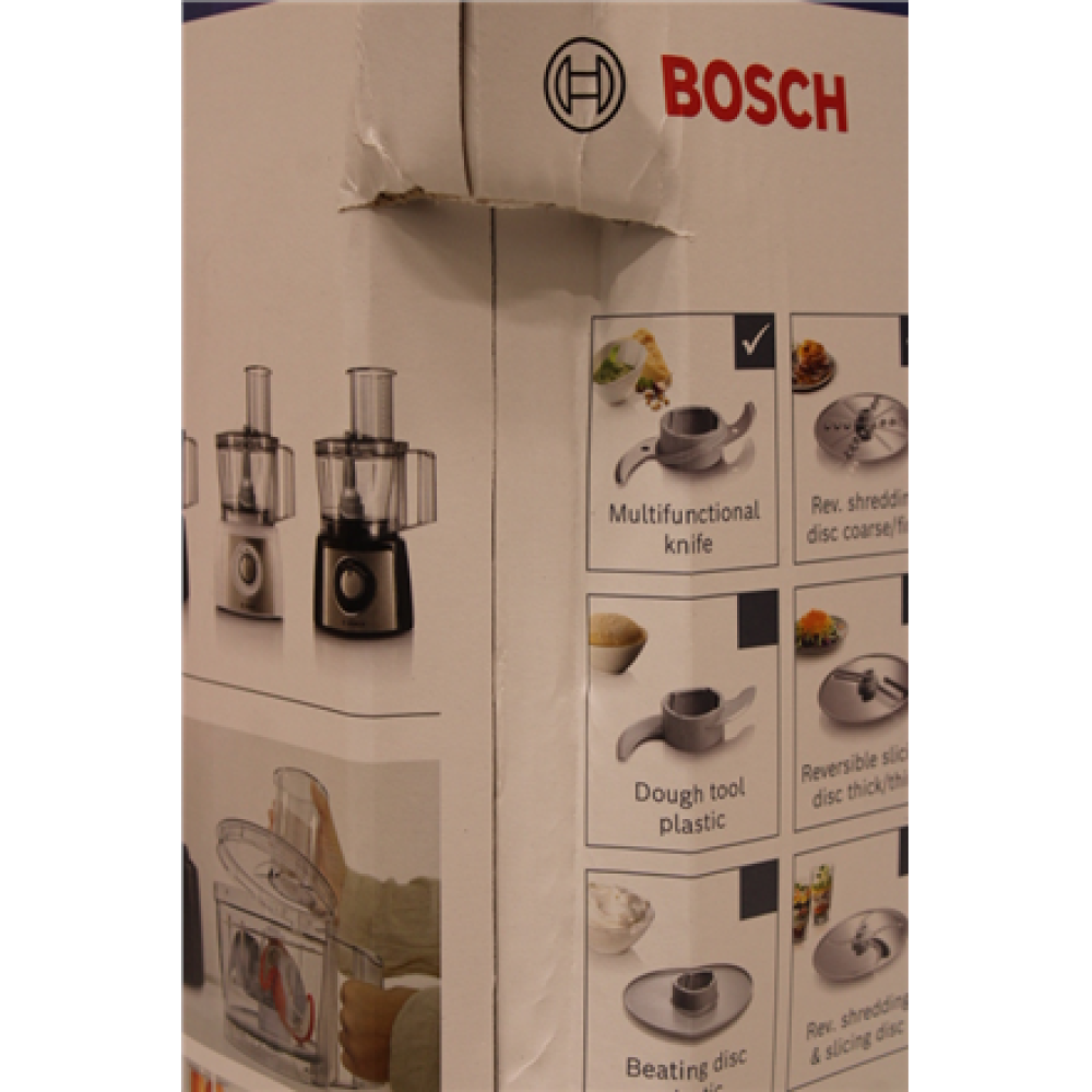 SALE OUT. Bosch MCM3110W Food processor, 800W, Bowl capacity: 2.3L, 2 speed settings, White/Grey , Bosch , Kitchen machine Multi Talent 3 , MCM3110W , 800 W , Number of speeds 2 , Bowl capacity 2,3 L , White , DAMAGED PACKAGING