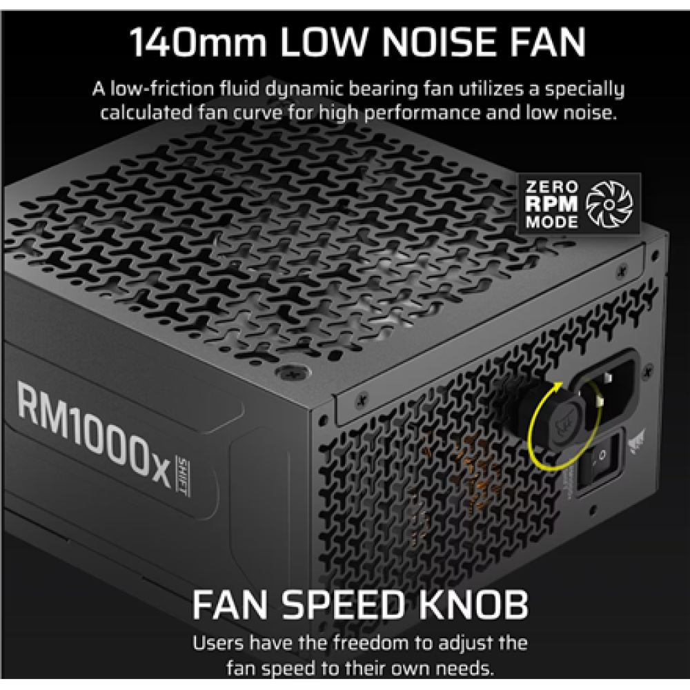 Corsair Fully Modular ATX Power Supply (EU) , RM1000x SHIFT , 1000 W , Black