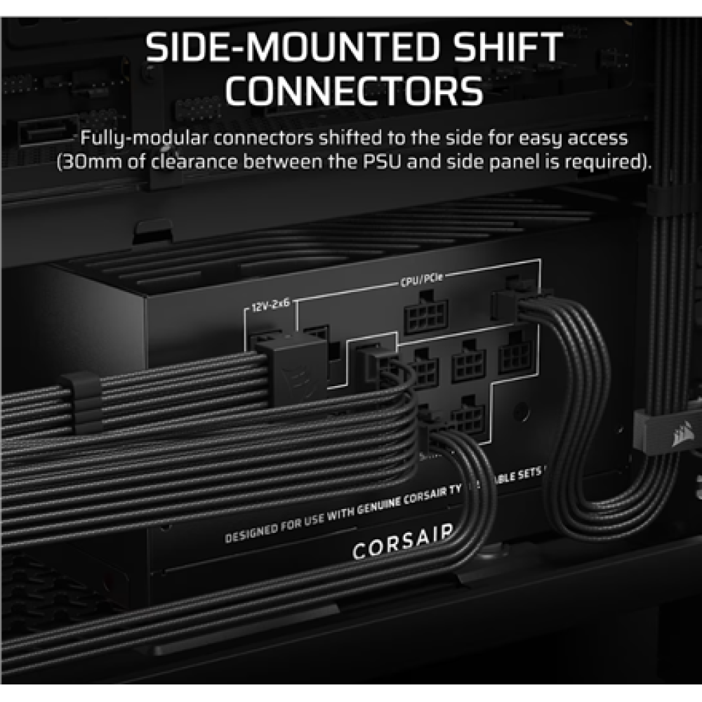 Corsair Fully Modular ATX Power Supply (EU) , RM1000x SHIFT , 1000 W , Black