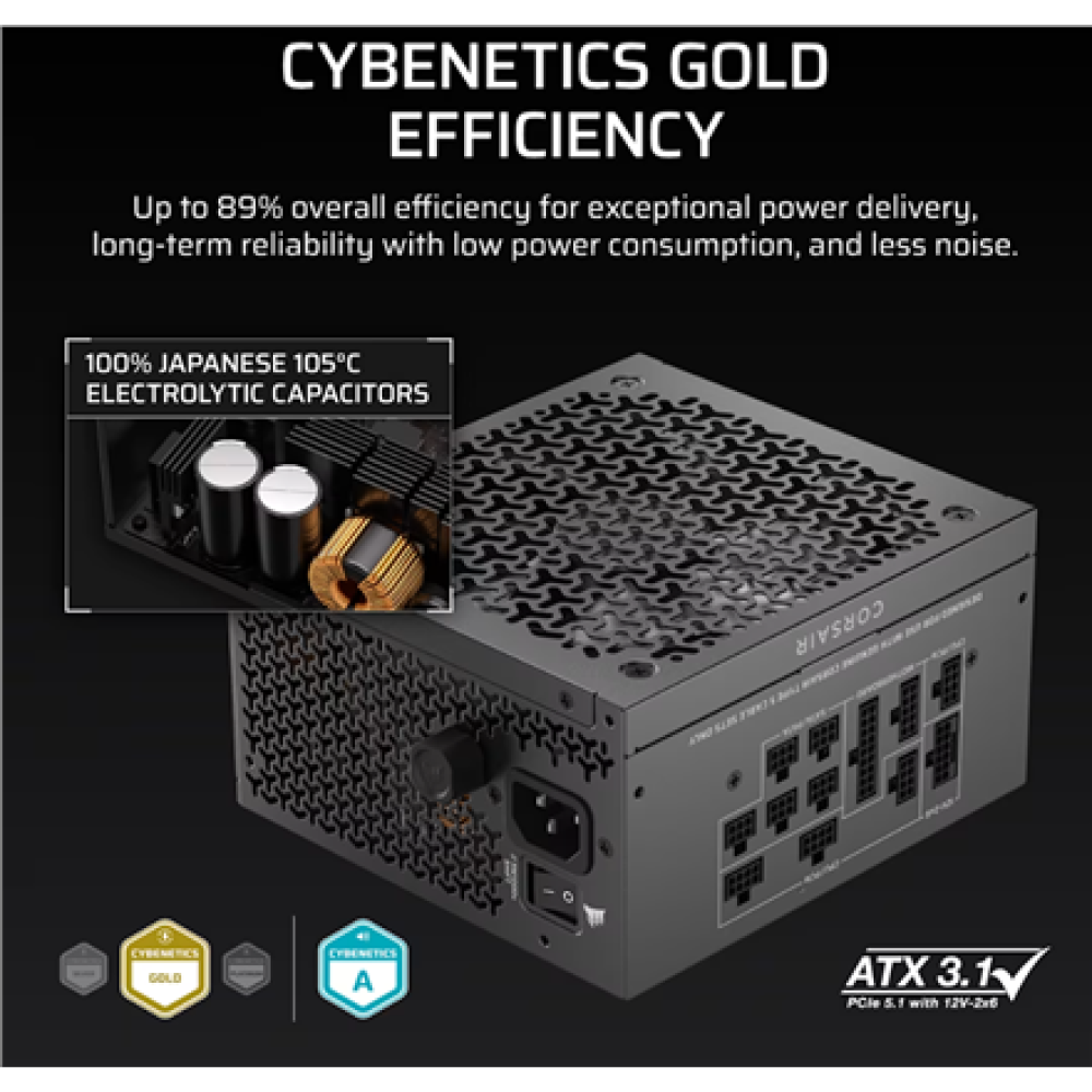 Corsair Fully Modular ATX Power Supply (EU) , RM1000x SHIFT , 1000 W , Black
