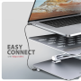 AXAGON Desk Mount , HMC-STND USB-C 5Gbps Stand and Hub 7in1 , Adjustable Height, Tilt , 10-16 , Aluminum