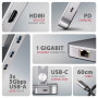 AXAGON Desk Mount , HMC-STND USB-C 5Gbps Stand and Hub 7in1 , Adjustable Height, Tilt , 10-16 , Aluminum