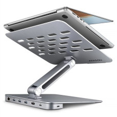 AXAGON Desk Mount , HMC-STND USB-C 5Gbps Stand and Hub 7in1 , Adjustable Height, Tilt , 10-16 , Aluminum