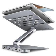 AXAGON Desk Mount , HMC-STND USB-C 5Gbps Stand and Hub 7in1 , Adjustable Height, Tilt , 10-16 , Aluminum