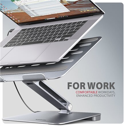 AXAGON Desk Mount , HMC-STND USB-C 5Gbps Stand and Hub 7in1 , Adjustable Height, Tilt , 10-16 , Aluminum