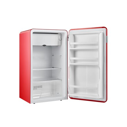 Midea Refrigerator , MDRD142SLE32 , Energy efficiency class E , Free standing , Larder , Height 83.5 cm , Fridge net capacity 93 L , 41 dB , Red
