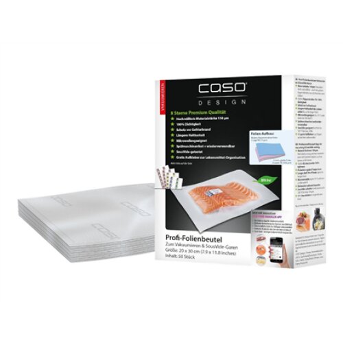 Caso , Foil Bags , 01219 , 50 units , Dimensions (W x L) 20 x 30 cm , Ribbed