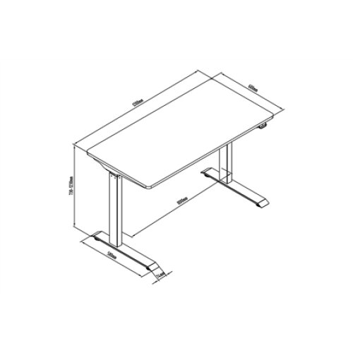 Electric Height Adjustable Desk , 73 - 123 cm , Maximum load weight 50 kg , Metal , White
