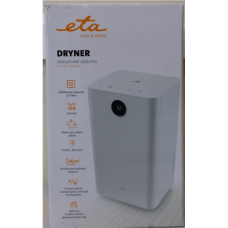 SALE OUT. ETA ETA363090000 DRYNER Dehumidifier, Tank volume (water) 2 l, Suitable for spaces up to 60 m², White , ETA Dehumidifier , Dryner 3630 90000 , Power 200 W , Suitable for rooms up to 60 m² , Water tank capacity 2 L , White , DAMAGED PACKAGING, DE