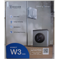 SALE OUT. Ecovacs Window Cleaning Robot , WINBOT W3 OMNI , Corded/Cordless , 8000 Pa , White/Silver , MISSING INNER PACKAGING, WET WATER TANKS, DIRTY AND SCRATCHED ITEM. BOTTLE WITHOUT LIQUID