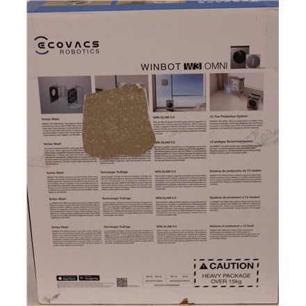 SALE OUT. Ecovacs Window Cleaning Robot , WINBOT W3 OMNI , Corded/Cordless , 8000 Pa , White/Silver , DAMAGED PACKAGING