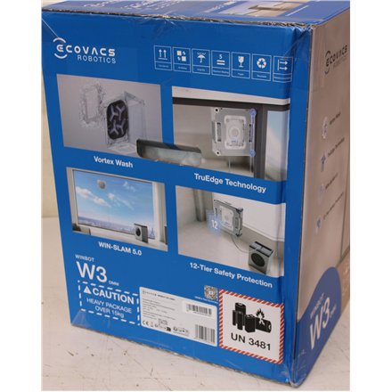 SALE OUT. Ecovacs Window Cleaning Robot , WINBOT W3 OMNI , Corded/Cordless , 8000 Pa , White/Silver , DAMAGED PACKAGING