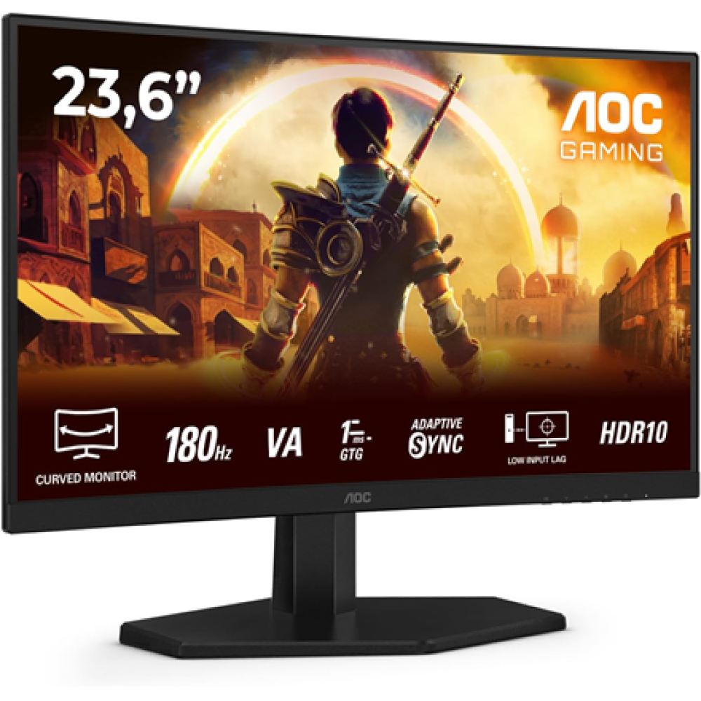 AOC Gaming monitor , C24G42E , 24 , VA , FHD , 16:9 , 180 Hz , 0.5 ms , 1920 x 1080 pixels , 250 cd/m² , HDMI ports quantity 2 , Black