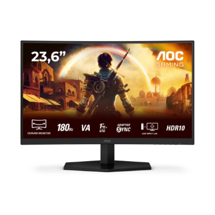 AOC , Gaming monitor , C24G42E , 24 , VA , FHD , 16:9 , 180 Hz , 0.5 ms , 1920 x 1080 pixels , 250 cd/m² , HDMI ports quantity 2 , Black