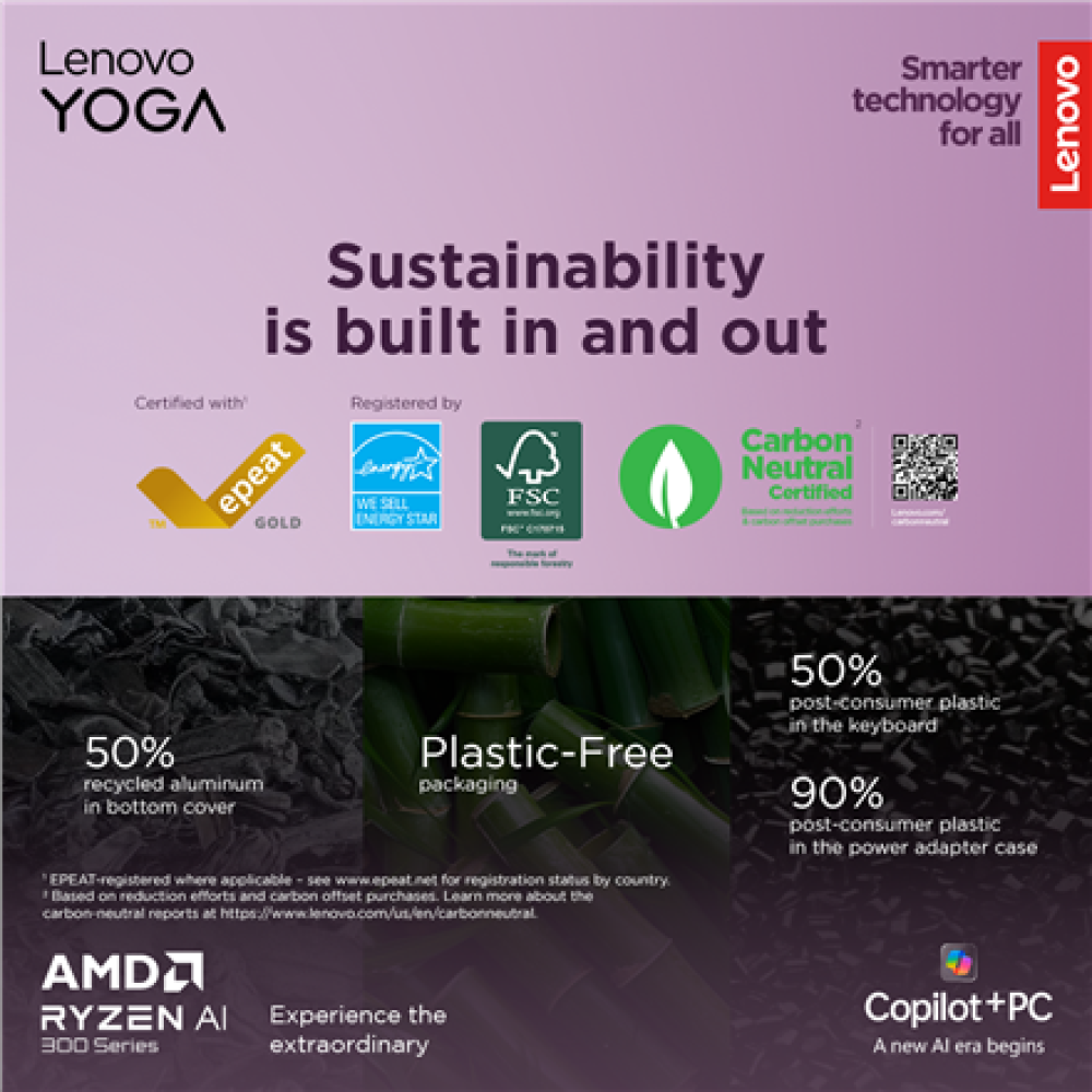 Lenovo Yoga Pro 7 14AKP10 , Tidal Teal , 14.5 , OLED , 3K , 2944 x 1840 pixels , Glossy , AMD Ryzen AI 7 , 350 , 32 GB , Soldered LPDDR5x , Solid-state drive capacity 1000 GB , AMD Radeon 860M Graphics , Windows 11 Home , 802.11be , Bluetooth version 5.4 