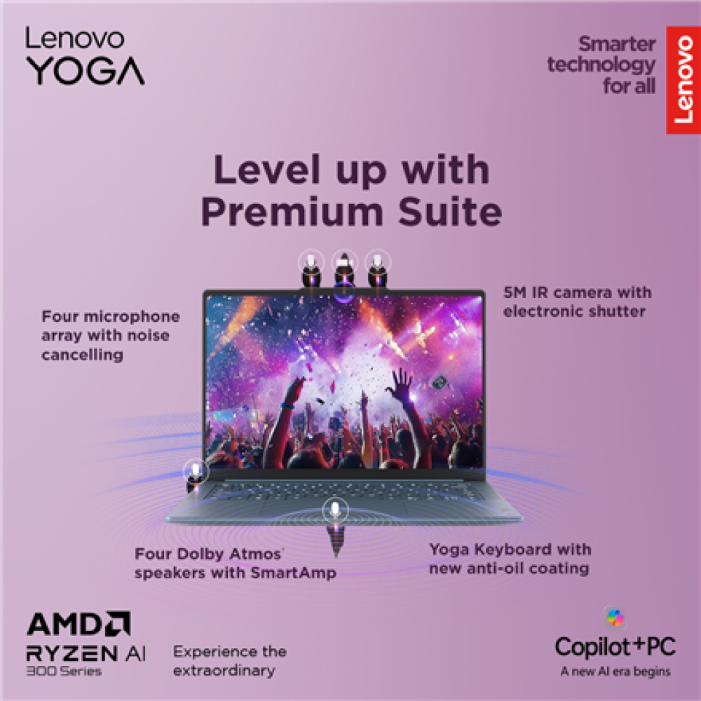 Lenovo Yoga Pro 7 14AKP10 , Tidal Teal , 14.5 , OLED , 3K , 2944 x 1840 pixels , Glossy , AMD Ryzen AI 7 , 350 , 32 GB , Soldered LPDDR5x , Solid-state drive capacity 1000 GB , AMD Radeon 860M Graphics , Windows 11 Home , 802.11be , Bluetooth version 5.4 