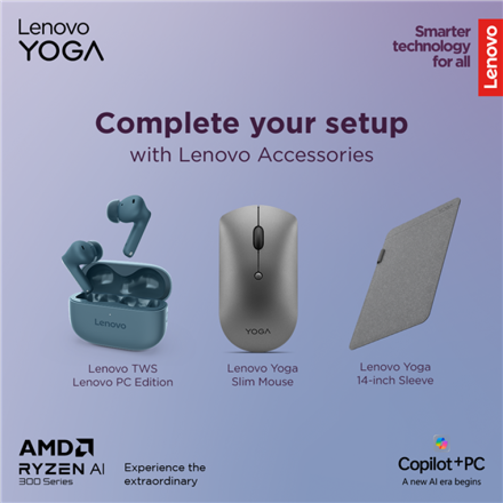 Lenovo Yoga Pro 7 14AKP10 , Tidal Teal , 14.5 , OLED , 3K , 2944 x 1840 pixels , Glossy , AMD Ryzen AI 7 , 350 , 32 GB , Soldered LPDDR5x , Solid-state drive capacity 1000 GB , AMD Radeon 860M Graphics , Windows 11 Home , 802.11be , Bluetooth version 5.4 