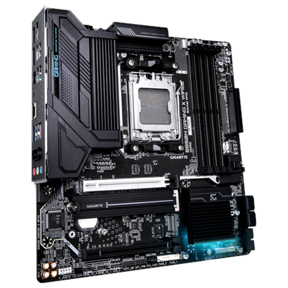 Gigabyte B850M GAMING X WIFI6E , Processor family AMD , Processor socket AM5 , DDR5 SDRAM , Supported hard disk drive interfaces M.2, SATA , Number of SATA connectors 4 , Micro ATX