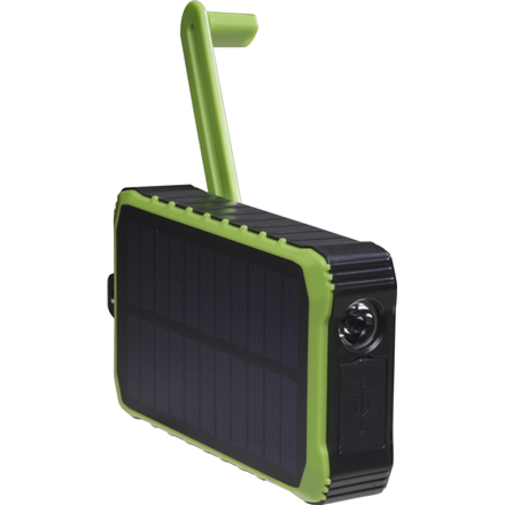 Denver , Solar Powerbank with Hand Crank Dynamo , PSO-10012 , 10000 mAh , Black