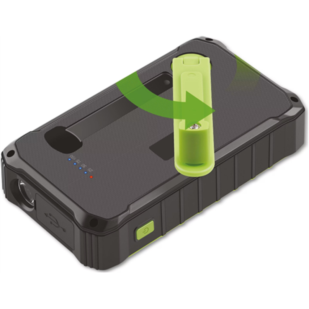 Denver , Solar Powerbank with Hand Crank Dynamo , PSO-10012 , 10000 mAh , Black
