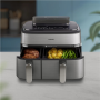 Philips Dual Basket Airfryer , NA555/00 5000 series , Power 2750 W , Capacity 9 L , RapidAir Plus , Silver