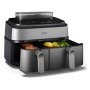 Philips Dual Basket Airfryer , NA555/00 5000 series , Power 2750 W , Capacity 9 L , RapidAir Plus , Silver