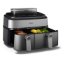 Philips Dual Basket Airfryer , NA555/00 5000 series , Power 2750 W , Capacity 9 L , RapidAir Plus , Silver