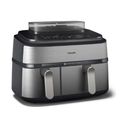 Philips Dual Basket Airfryer , NA555/00 5000 series , Power 2750 W , Capacity 9 L , RapidAir Plus , Silver