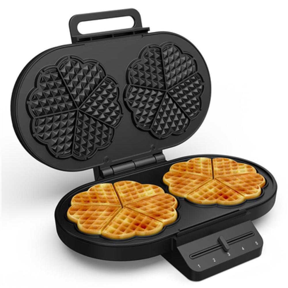 Princess Waffle Maker , 132384 , 1200 W , Number of pastry 10 , Heart shaped , Black