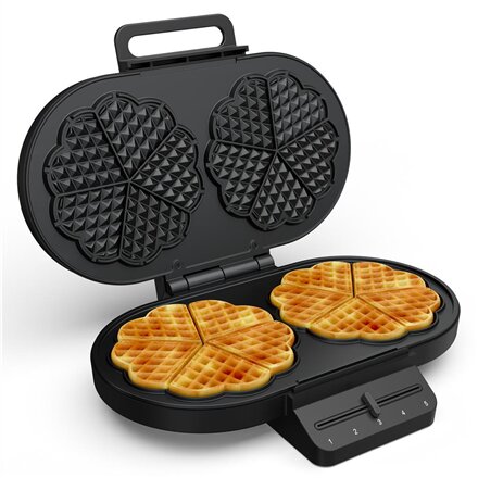 Princess Waffle Maker , 132384 , 1200 W , Number of pastry 10 , Heart shaped , Black