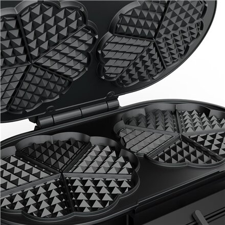 Princess Waffle Maker , 132384 , 1200 W , Number of pastry 10 , Heart shaped , Black