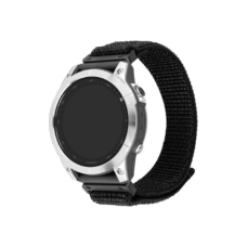 Fixed , Sporty Strap for Garmin QuickFit 22mm , 160-210 mm , Black , Nylon