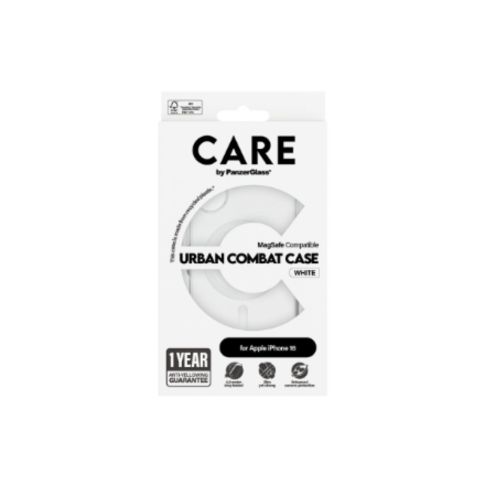 CARE Flagship Case , Back cover , Apple , iPhone 16 , Recycled plastic , White , MagSafe