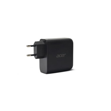 Acer 100W PD GaN Charger, 3 x USB C and 1 x USB A, EU Plug, 100W USB-C cable, Black, Retail Pack