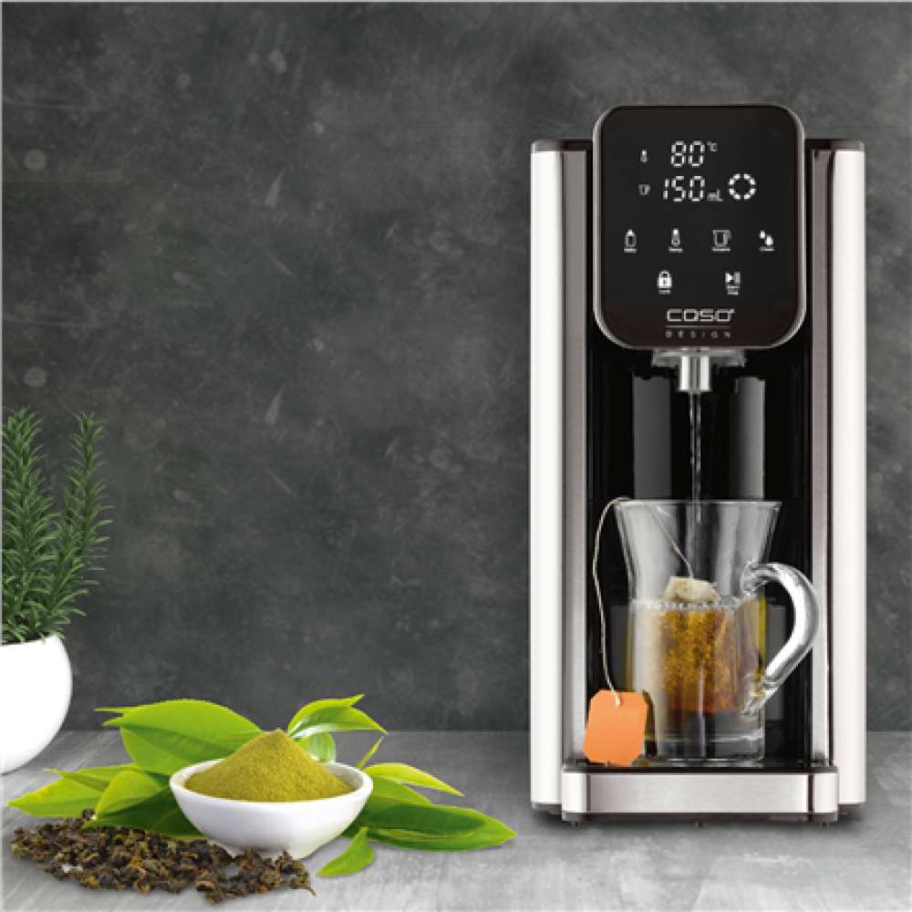 Caso Turbo Hot Water Dispenser , Hot 7 , Water Dispenser , 2200-2600 W , 2.7 L , Plastic/Stainless Steel , Black/Stainless Steel