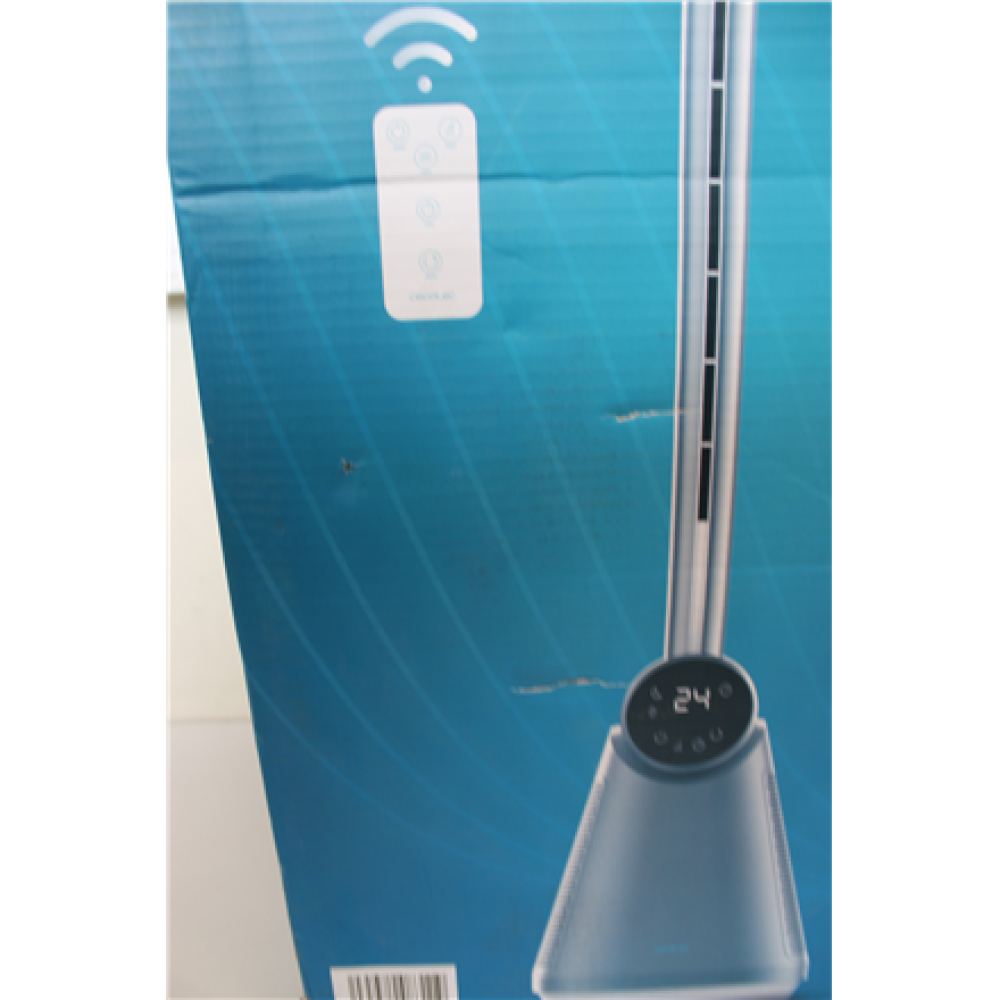 SALE OUT. EnergySilence 9890 Skyline Bladeless , Tower Fan , Stand Fan , 50 W , Diameter 23 cm , Number of speeds 3 , Oscillation , Timer , Remote control , Grey/White , DAMAGED PACKAGING