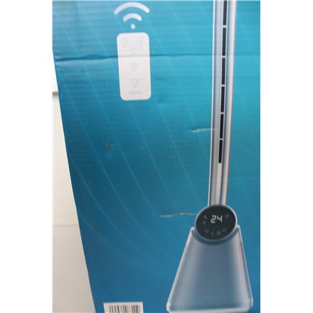 SALE OUT. EnergySilence 9890 Skyline Bladeless , Tower Fan , Stand Fan , 50 W , Diameter 23 cm , Number of speeds 3 , Oscillation , Timer , Remote control , Grey/White , DAMAGED PACKAGING