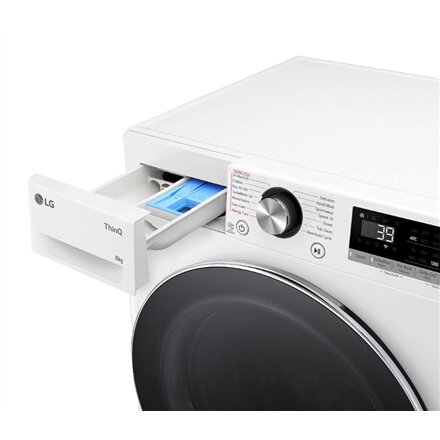 LG Washing machine , F2WR708S3W , Energy efficiency class A , Front loading , Washing capacity 8 kg , 1200 RPM , Depth 48 cm , Width 60 cm , Display , LED , Steam function , Direct drive , Wi-Fi , White