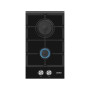 Simfer , Hob , H3.201.TGRSP , Gas on glass , Number of burners/cooking zones 2 , Rotary knobs , Black