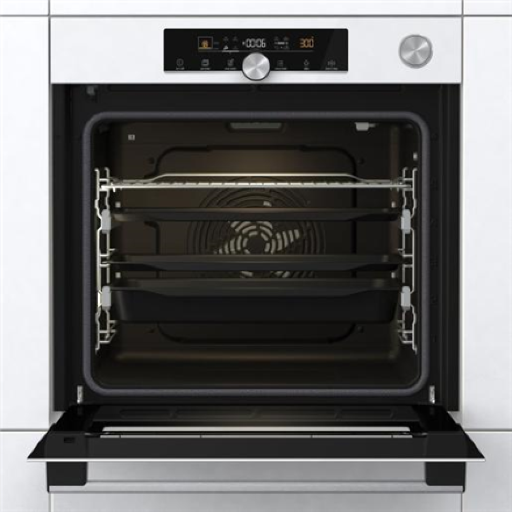 Gorenje Oven , BPSA6747A08WG , 77 L , Electric , AquaClean , Mechanical control , Steam function , Height 59.5 cm , Width 59.5 cm , White