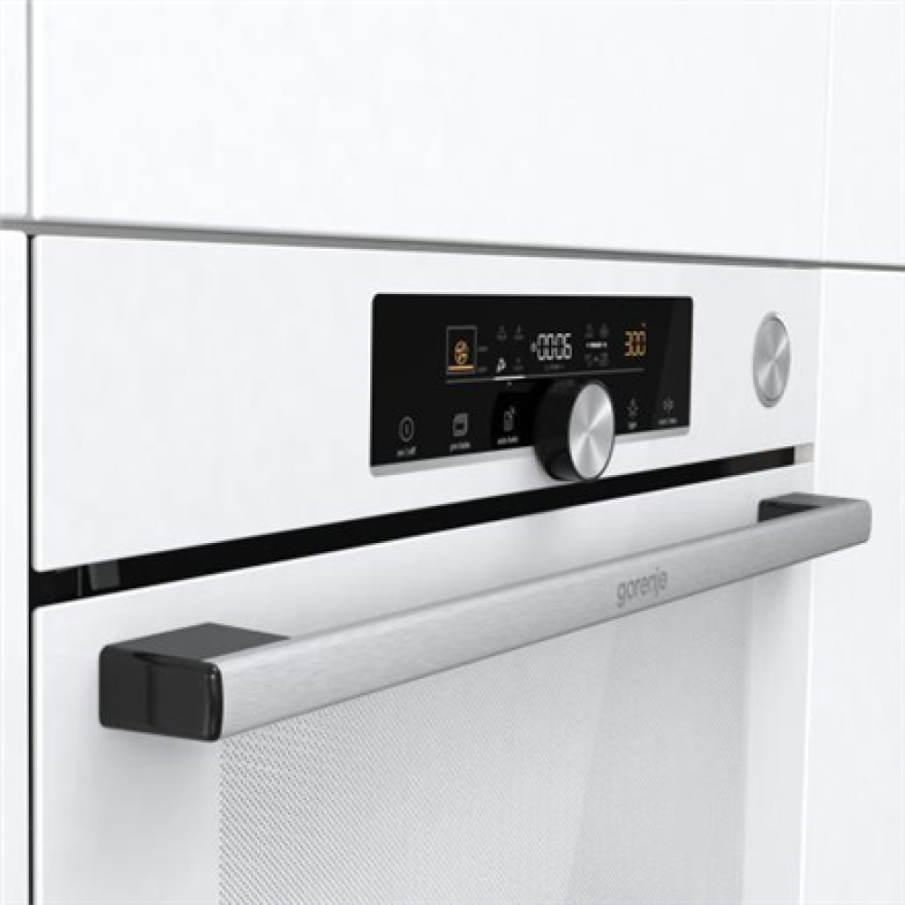 Gorenje Oven , BPSA6747A08WG , 77 L , Electric , AquaClean , Mechanical control , Steam function , Height 59.5 cm , Width 59.5 cm , White
