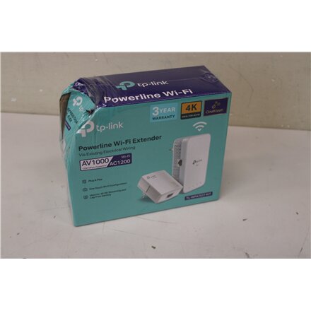SALE OUT. TP-LINK Gigabit Powerline Kit , TL-WPA7517 , 10/100/1000 Mbit/s , Ethernet LAN (RJ-45) ports 1+1 , 802.11ac , 2GHz/5GHz , Wi-Fi data rate (max) 300+433 Mbit/s , DAMAGED PACKAGING