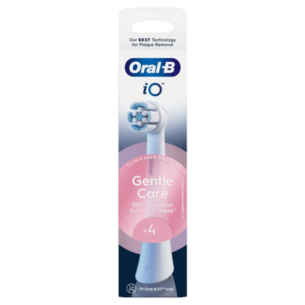 Oral-B Replaceable toothbrush heads , iO Gentle Care , Heads , For adults , Number of brush heads included 4 , Number of teeth brushing modes Does not apply , White