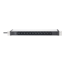 DIGITUS Socket strip with aluminum profile, 12-way, 2 m cable safety plug