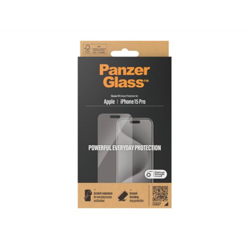 PanzerGlass , Screen Protector , iPhone , iPhone 15 pro , Tempered glass , Clear