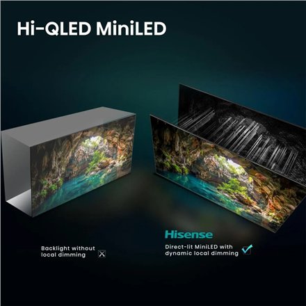 Hisense ULED MiniLED TV , 65U7SE , 65 , Smart TV , VIDAA OS , UHD , Black